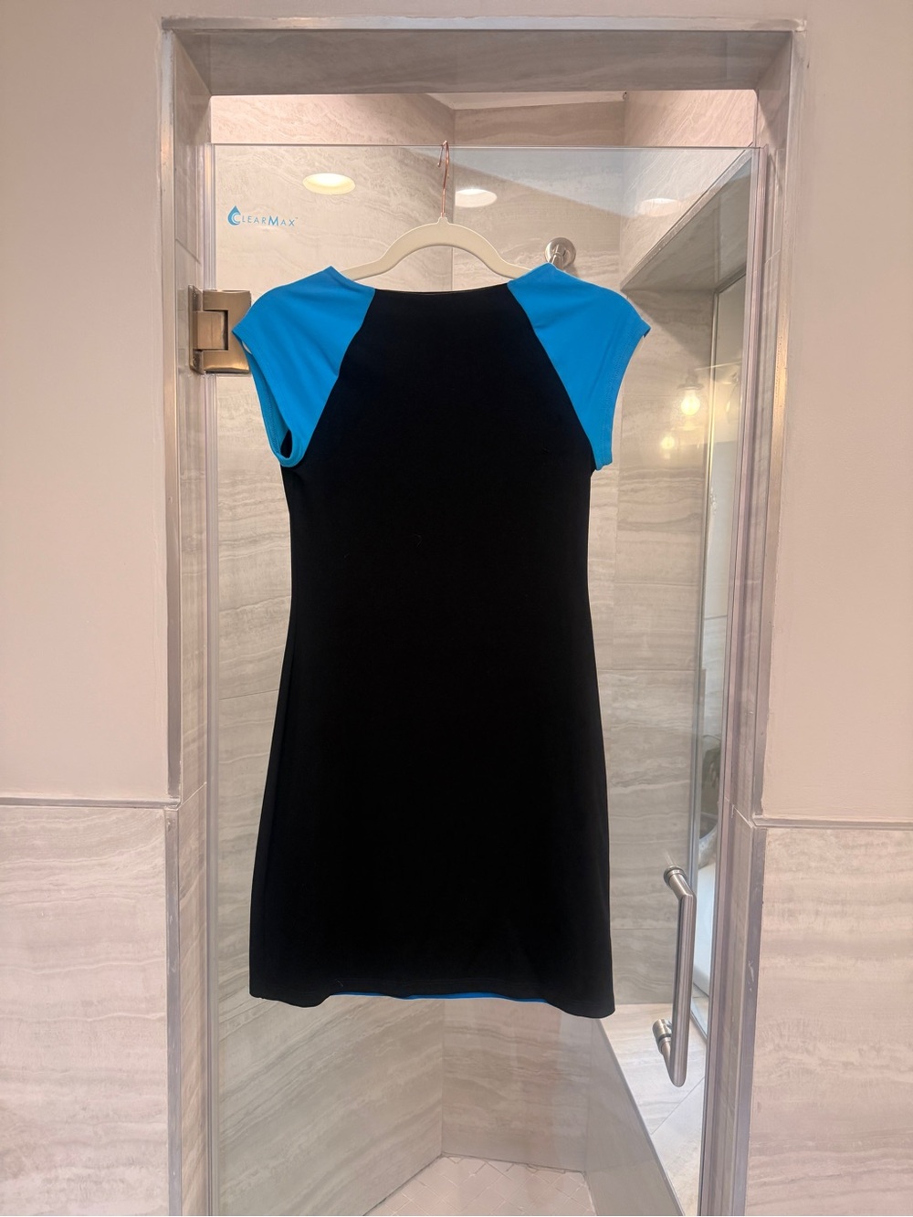 Susana Monaco Black & Bright Blue Colorblock Dress - Picture 6 of 10